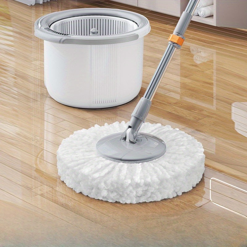 The Spin Mop and Bucket Set includes 3 pieces and features a convenient Self-Wringing System, making it easy to wring out excess water. With its labor-saving design, this set ensures efficient cleaning in various areas such as the Living Room, Bedroom