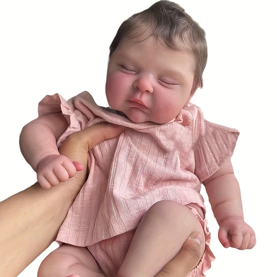 Realistic 19-inch Reborn Baby Doll with Cloth Body and Toy Accessories