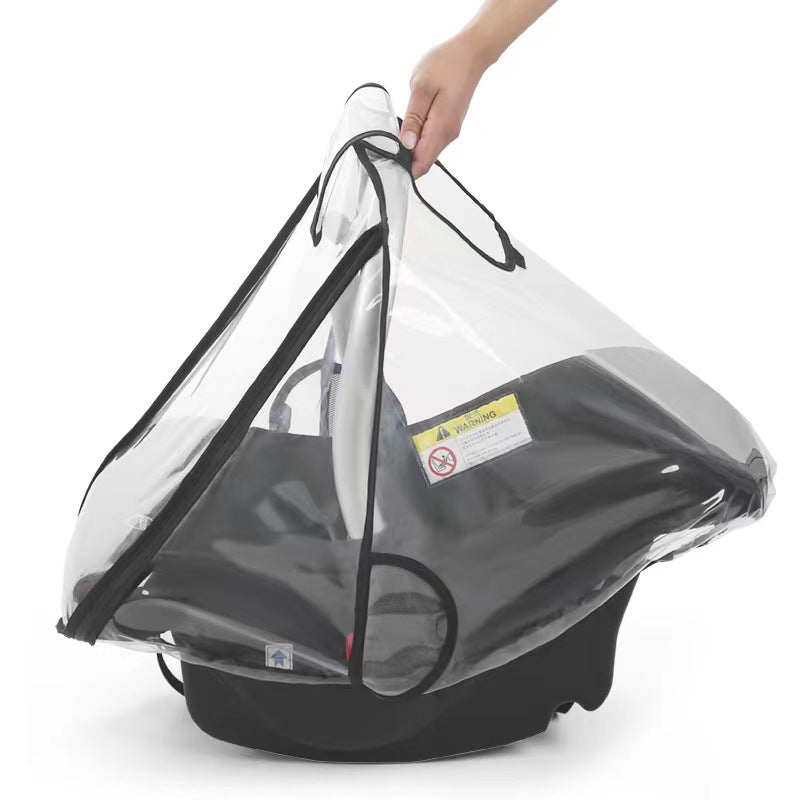 Protect your baby from rain, wind, snow, and dust with our Baby Stroller Rain Cover. Made of waterproof, breathable EVA material, this cover features a U-shaped zipper door for quick access and side ventilation for added comfort. Suitable for all four