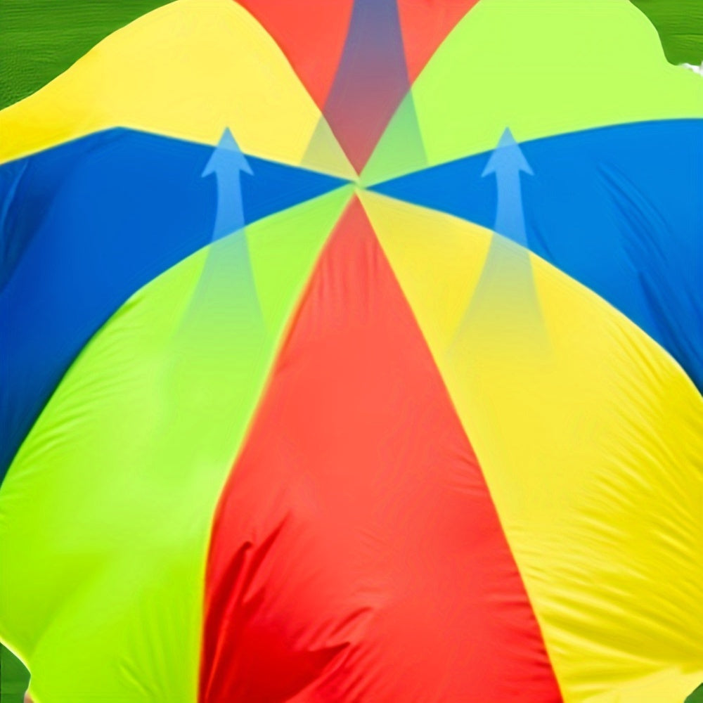 Rainbow Parachute, 2m/6.56ft Long, Random Color, Outdoor Party Activities, Suitable for Teamwork Games, Family Building Toys