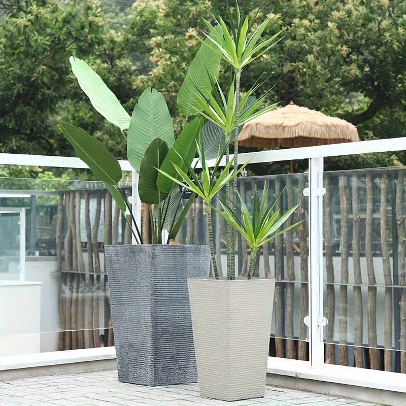 Large tall planter for outdoor or indoor use.