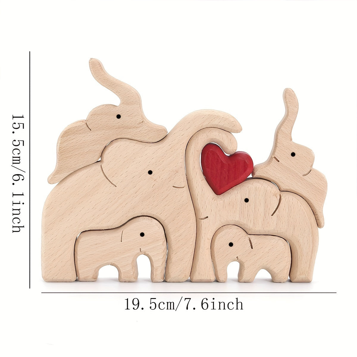 Wooden Elephant Puzzle for Family, Beautifully Crafted Desktop Decoration Perfect for Wedding, Christmas, Thanksgiving, or Valentine's Day Gift