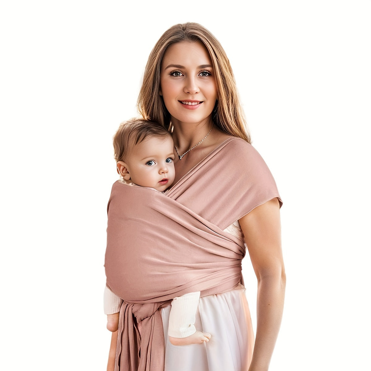 Soft and Stretchy Baby Wrap Carrier, Breathable Hands-Free Baby Sling, Lightweight Baby Carrier Wrap