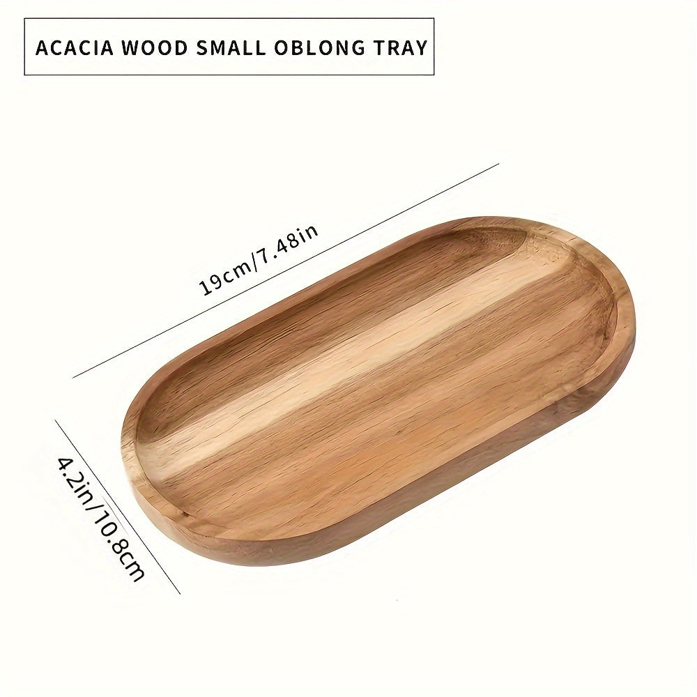 Acacia wood oval serving tray for kitchen or dining use, ideal for dinner parties, weddings, serving food, fruit, snacks or as a coffee table tray.