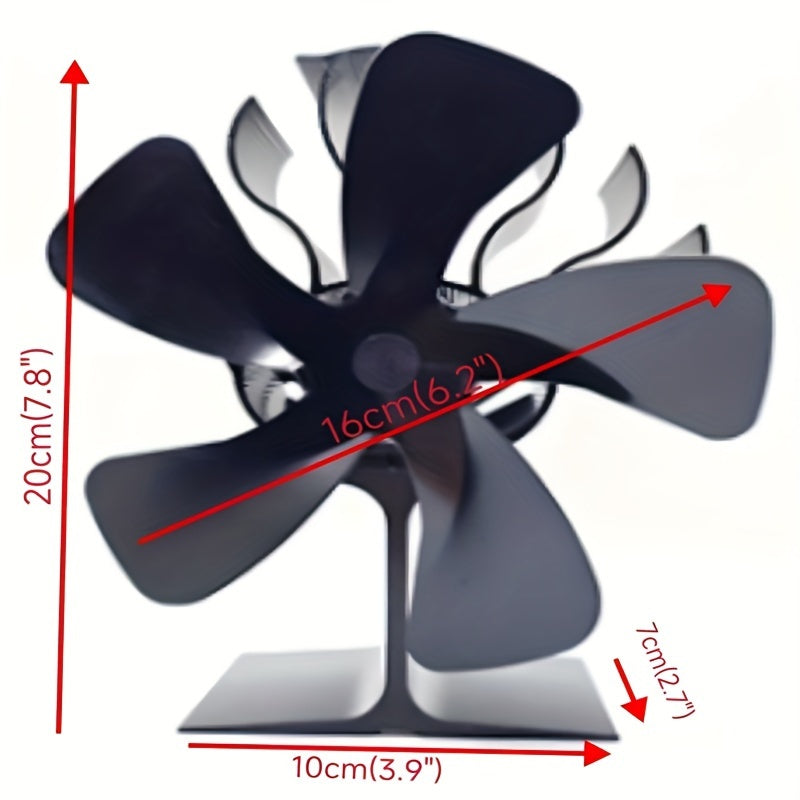 Цельный вентилятор для деревянной печи - Идеально подходит для дровяной печи, камина или обогревателя - Неэлектрический и бесшумный - Эффективно циркулирует теплый воздух для экономии топлива - Имеет усовершенствованную конструкцию с 5 лопастями