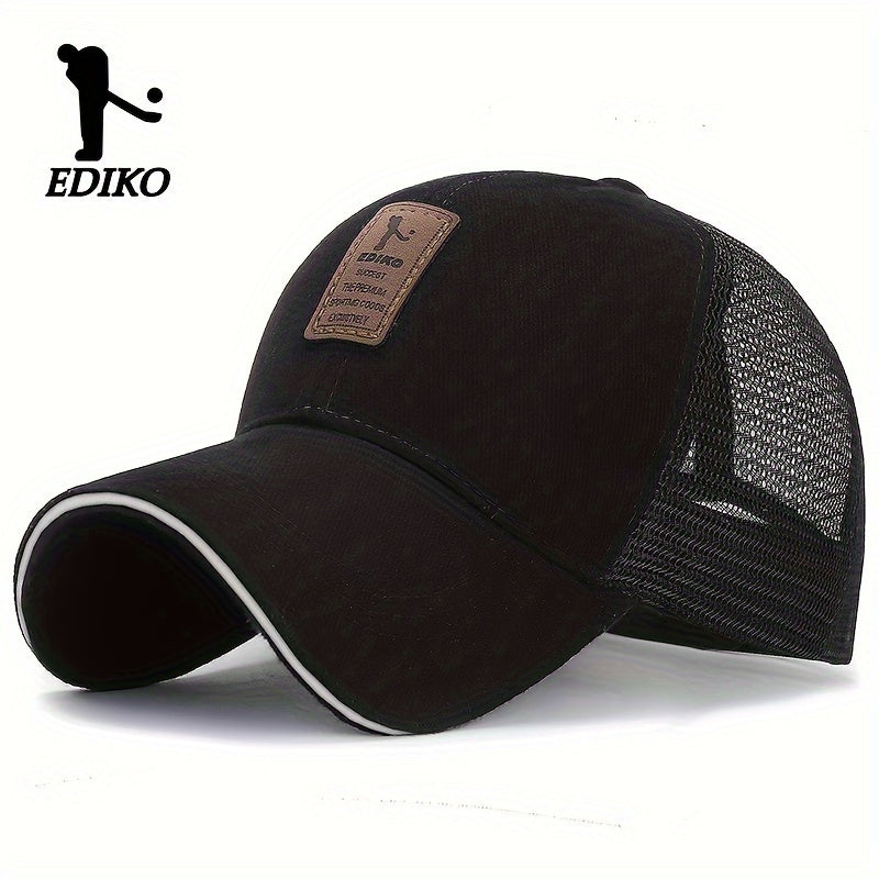 Breathable mesh baseball cap for men and women with sun protection, adjustable snapback, ideal for golf and outdoor activities.