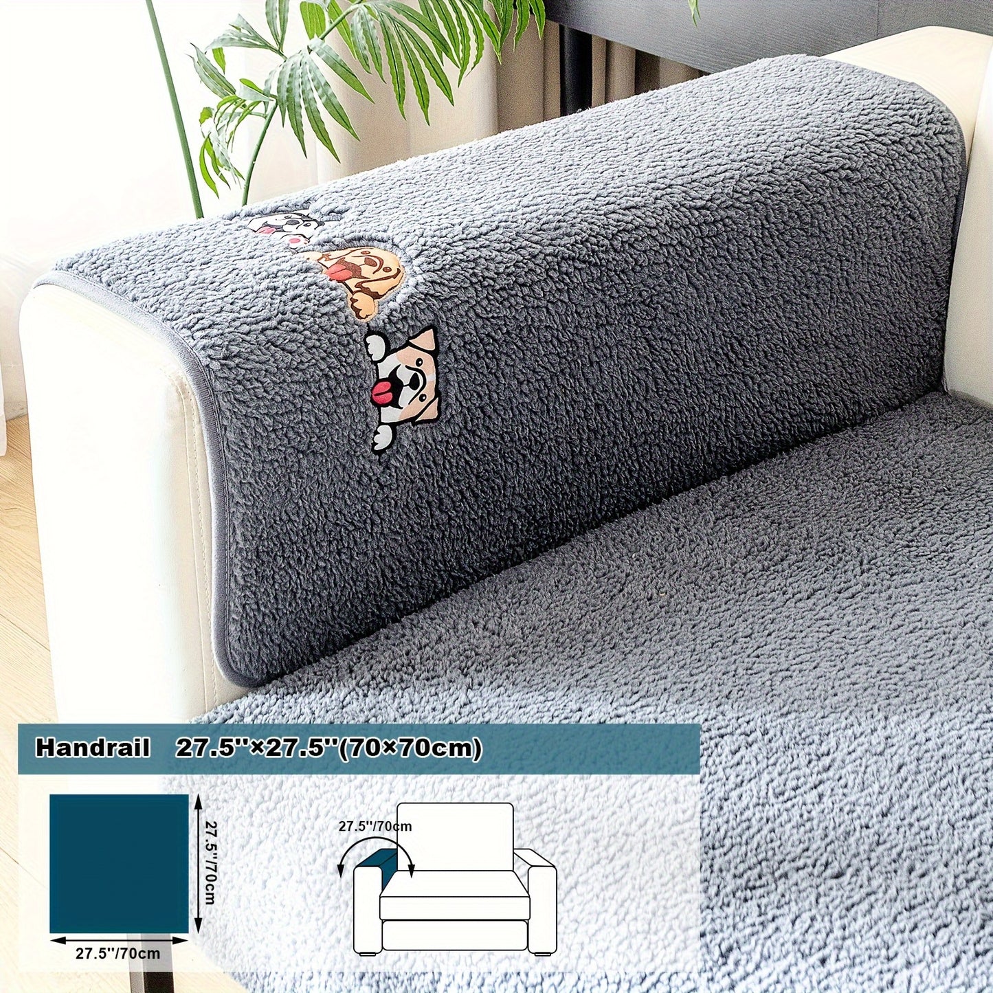 Thick Sherpa Fleece Sofa Slipcover for Pet-Friendly Protection and Comfort in Bedroom, Office, or Living Room.