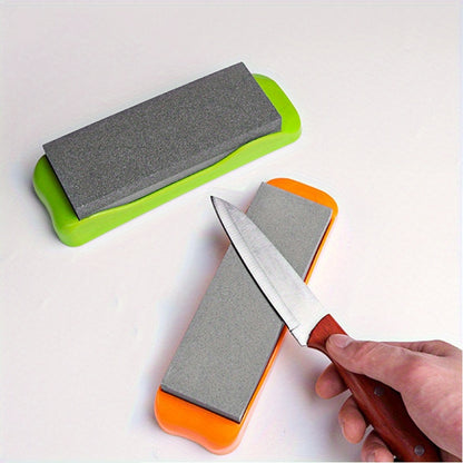 1pc Double-Sided Diamond Sharpening Stone with High Hardness, Non-Slip Base for Safe Sharpening. Ideal for Home Kitchen, Dining Car, and Industrial Grinding & Polishing.