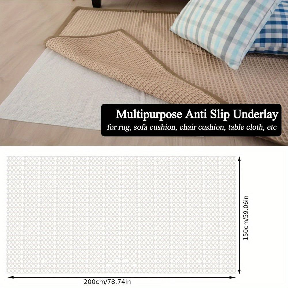 Enhance home comfort and safety with our durable beige non-slip rug pads. Perfect for hardwood floors, these PVC gripper mats keep your area rugs in place and protect against slipping. Keep your rugs safe and secure with our anti-skid pads.