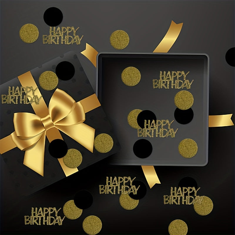 100pcs black and golden birthday confetti with polka dots for table decoration