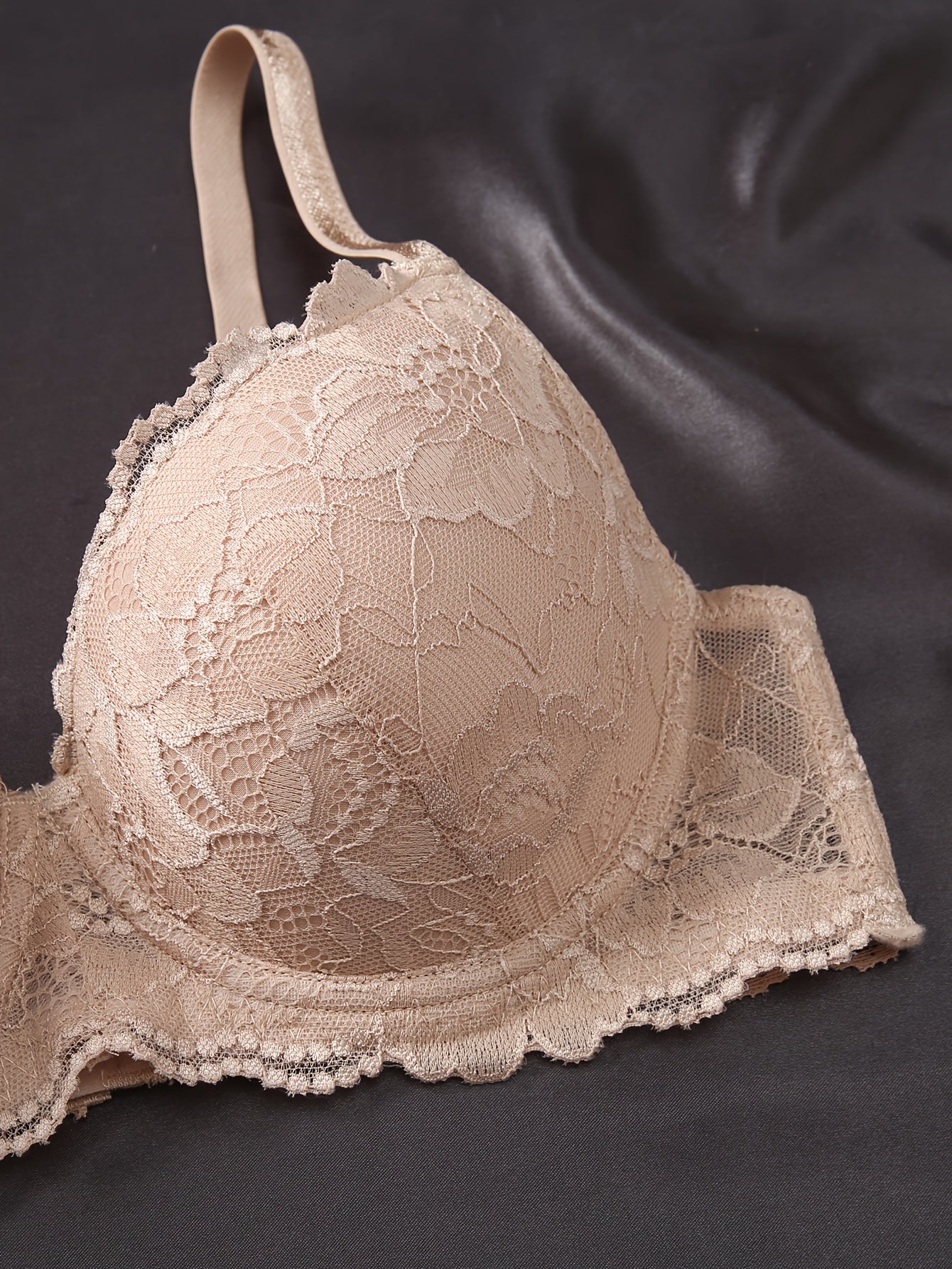 5 lace push-up bras with contrast detailing, comfortable and breathable intimates for women.