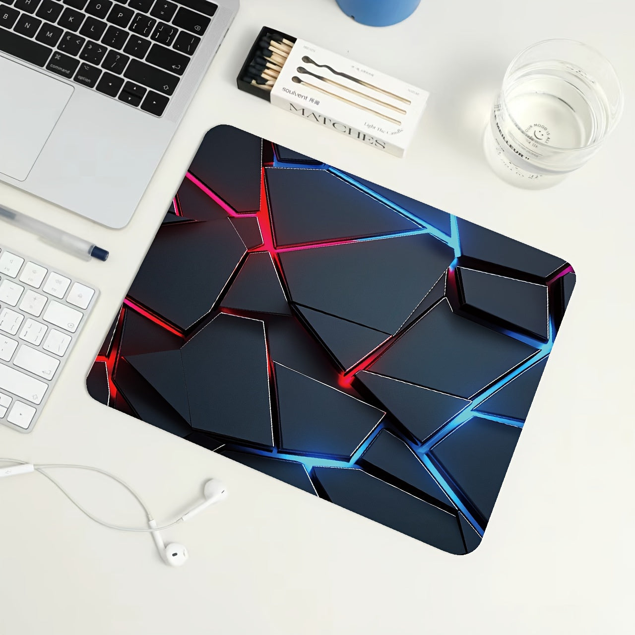 90x40cm Rectangle Gaming Mouse Pad with Red and Blue Gradient Design, Non-Slip Rubber Base, Precision Stitched Edges, and Keyboard Compatibility. Ideal for Gamers and Office Use.