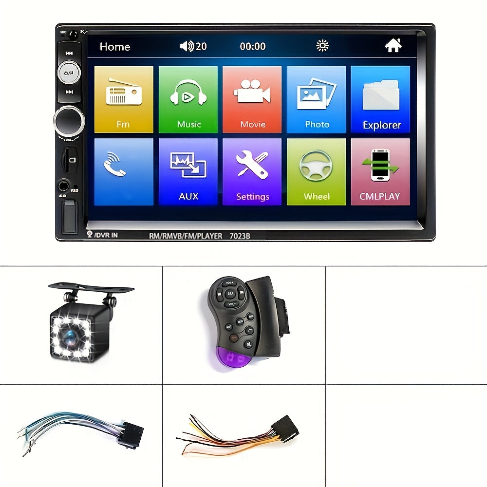 PODOFO 7" HD Touch Screen Car Stereo with Mirror Link, USB FM Autoradio, Remote Control, Steering Control, Universal Driving Position, ≤36V Operating Voltage, No Battery Needed