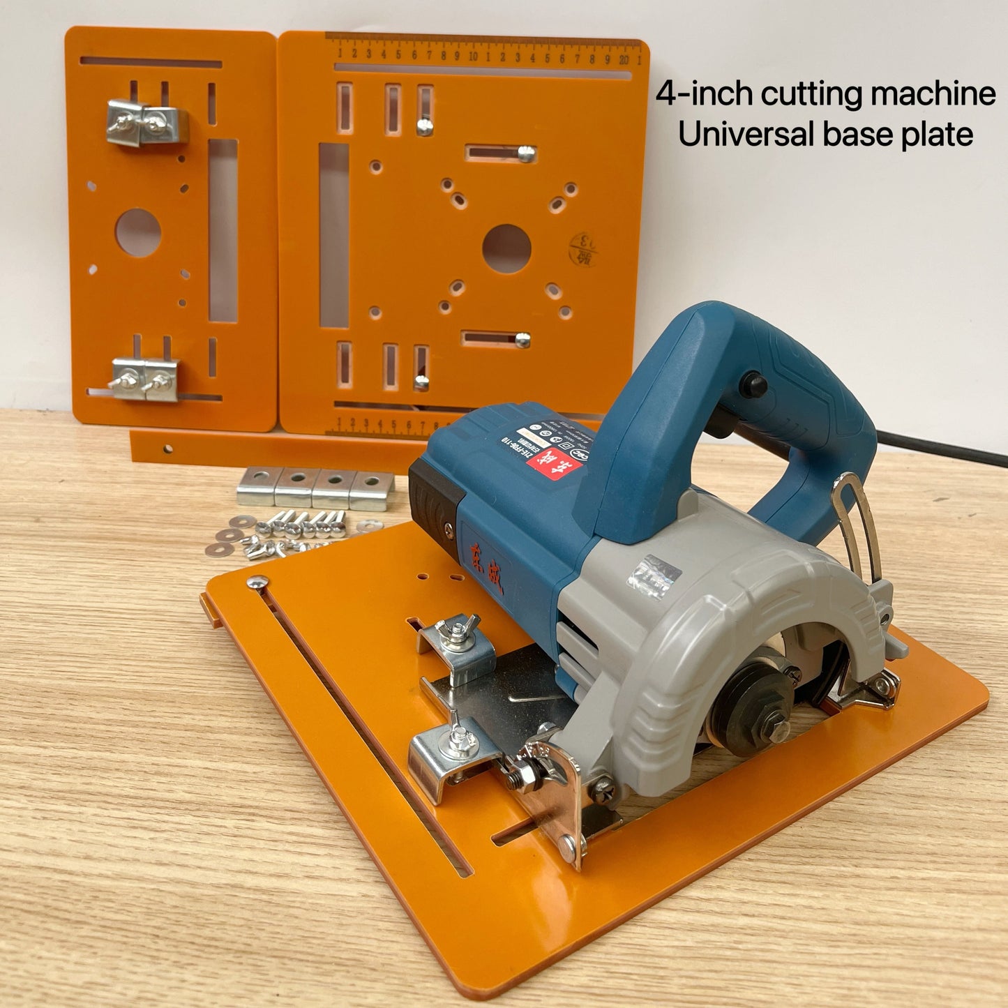 Woodworking laser marking tool with inverted positioning base.