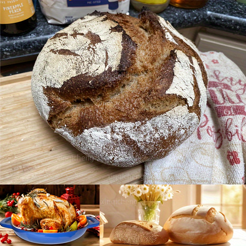 This enamel cast iron loaf pan is ideal for baking breads up to 27.94 cm, making it perfect for sourdough and Dutch bread recipes. Crafted from durable cast iron material, this pan is built to last. Perfect for all your baking needs!