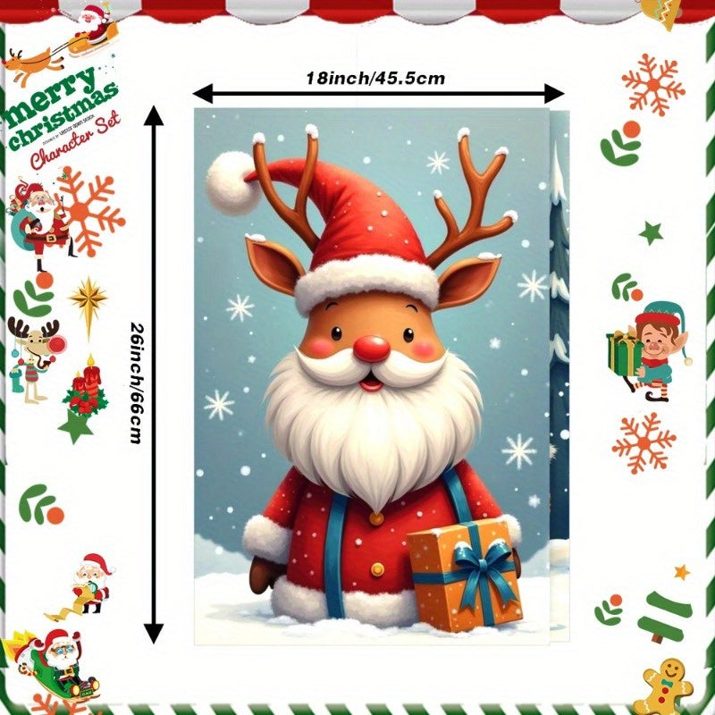 Set of 2 kitchen towels measuring 45.72*66.04 cm each, featuring a festive Christmas winter theme. Ideal for kitchen decoration and holiday gifting, decorated with charming snowflakes.