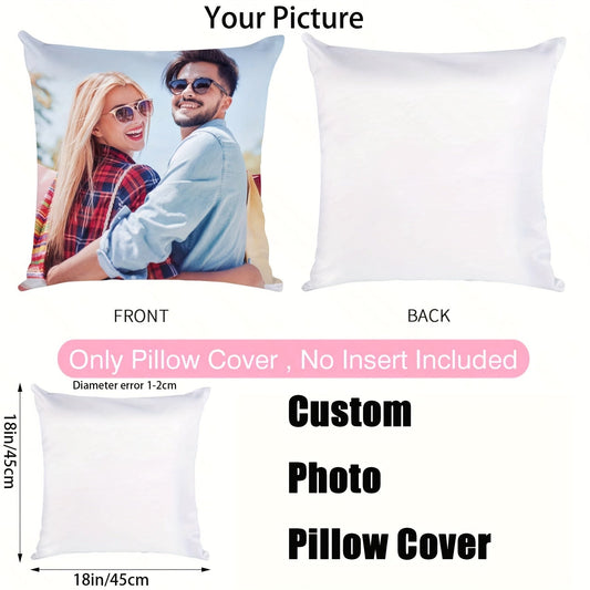 Personalized Pet Photo Pillow - Soft Polyester Blend, 45x45cm, Single-Sided Print, Ideal Christmas Present for those who adore Dogs and Cats, Customized and Suitable for all.