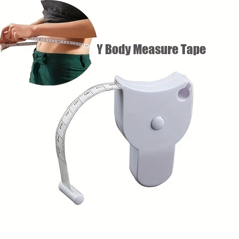 White Automatic Retractable Body Measuring Tape, 60 Inch (150cm), PVC Blade, Positive Lock, for Sewing, Knitting Supplies, Fitness & Crafts.