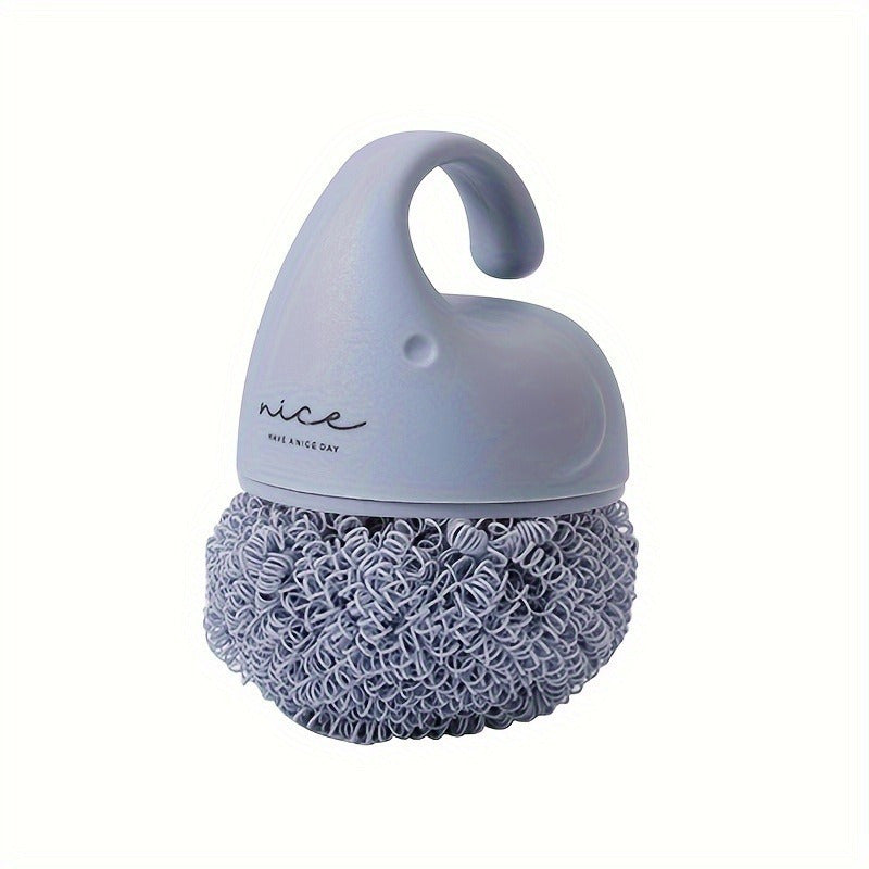 This product is a short-handled polyester cleaning ball and household cleaning brush, suitable for use in the kitchen for dishwashing and pot scrubbing. Please note that the thread ends are unable to be removed from this brush.