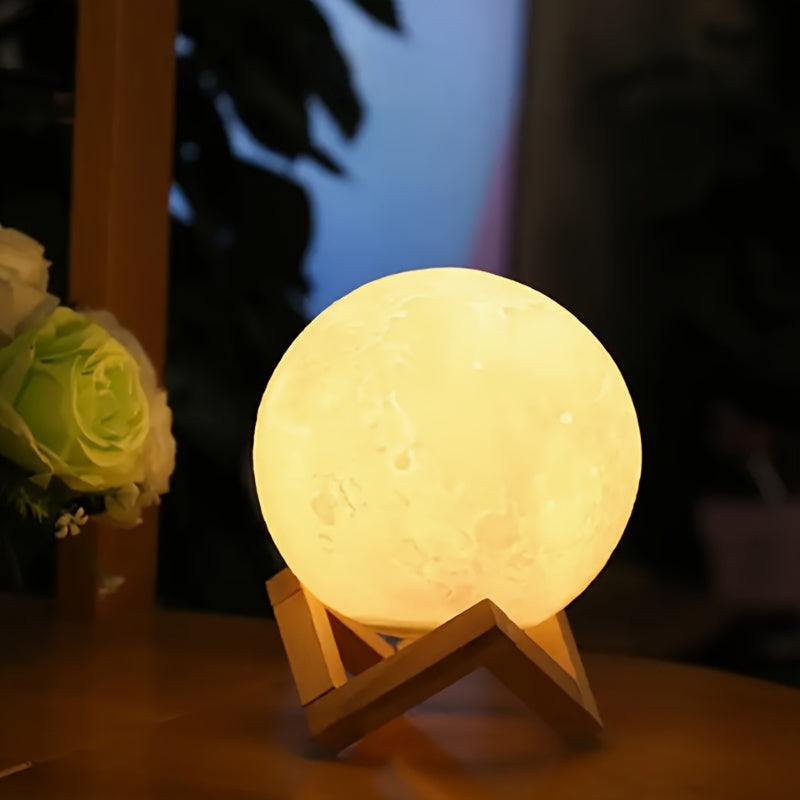 Galaxy Ball Moon Lamp - LED tun chirog'i, stendi bilan, batareyada ishlaydigan (AA) - Yotoqxona bezatish uchun va Rojdestvo sovg'asi uchun ideal - O'lcham: 11.99 sm - Narx: o'zgaruvchan