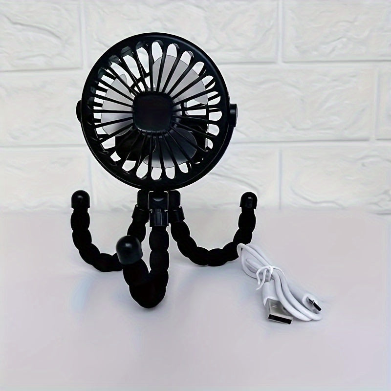 One compact trolley fan, battery-operated with three speed settings. This rechargeable mini fan is perfect for personal use on trolleys, car seats, beds, bicycles, and treadmills. Great as a gift for someone on the go.