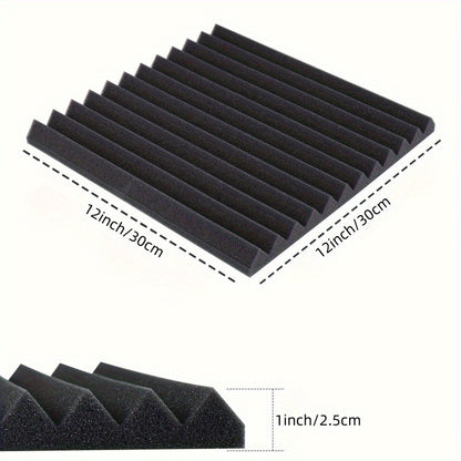 10pcs HERTBER High-Density Flame Retardant Acoustic Foam Panels for soundproofing in various settings.