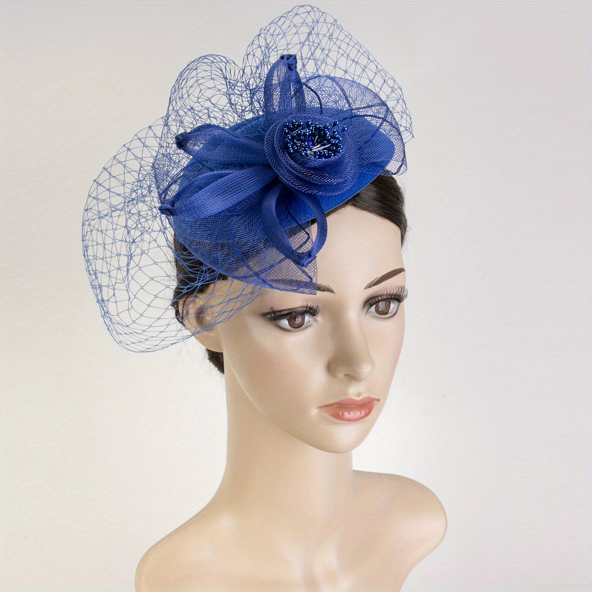 Women's Hair Accessories Set with Mesh Veil and Clips for Birthday Parties, Jockey Club Events, Weddings, Derby Hats, and Church Hats