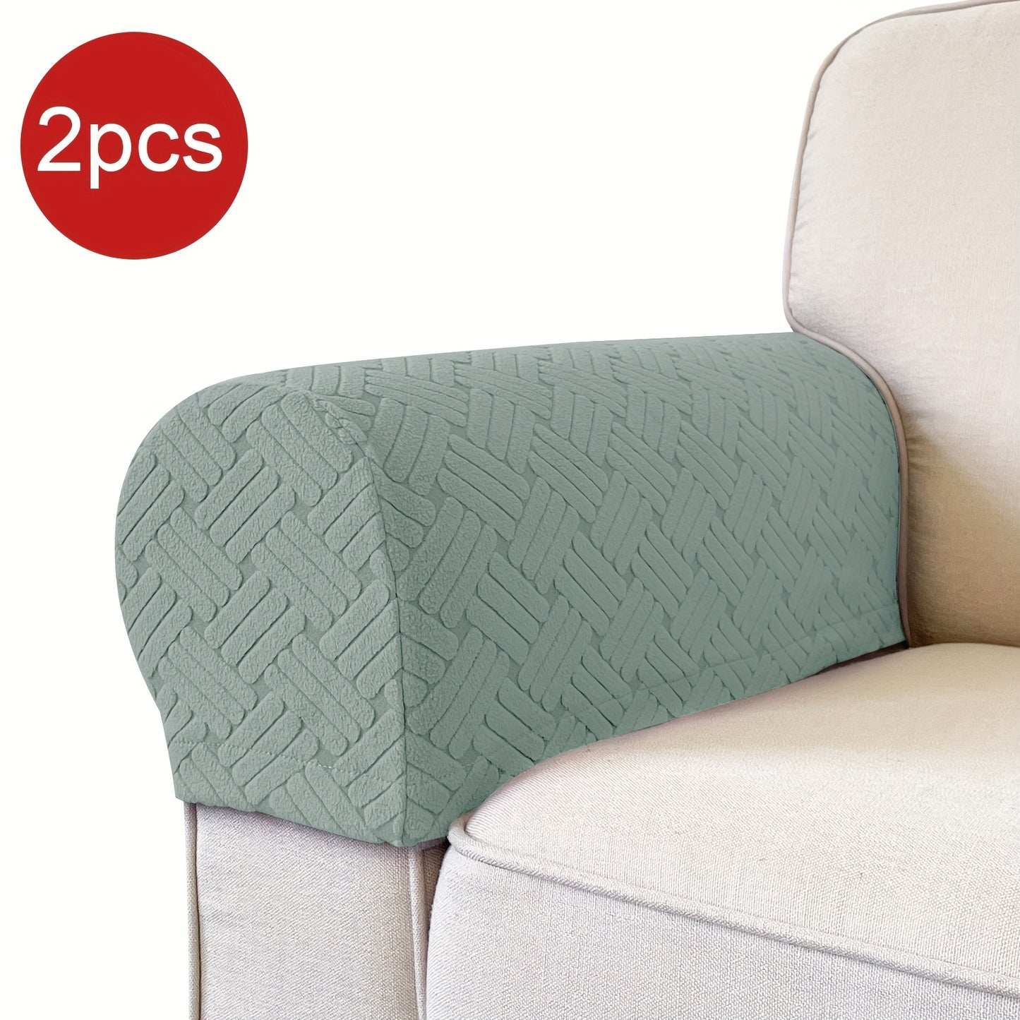 Set of 2 stretch armrest covers for chairs, couches, and sofas. Slipcovers made of spandex for recliner sofas.