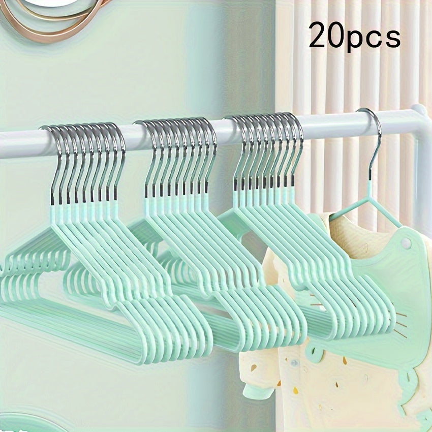 20 Non-Slip Metal Baby Hangers - Sturdy and Space-Saving for Nursery and Bedroom Clothing Storage, Convenient for Use