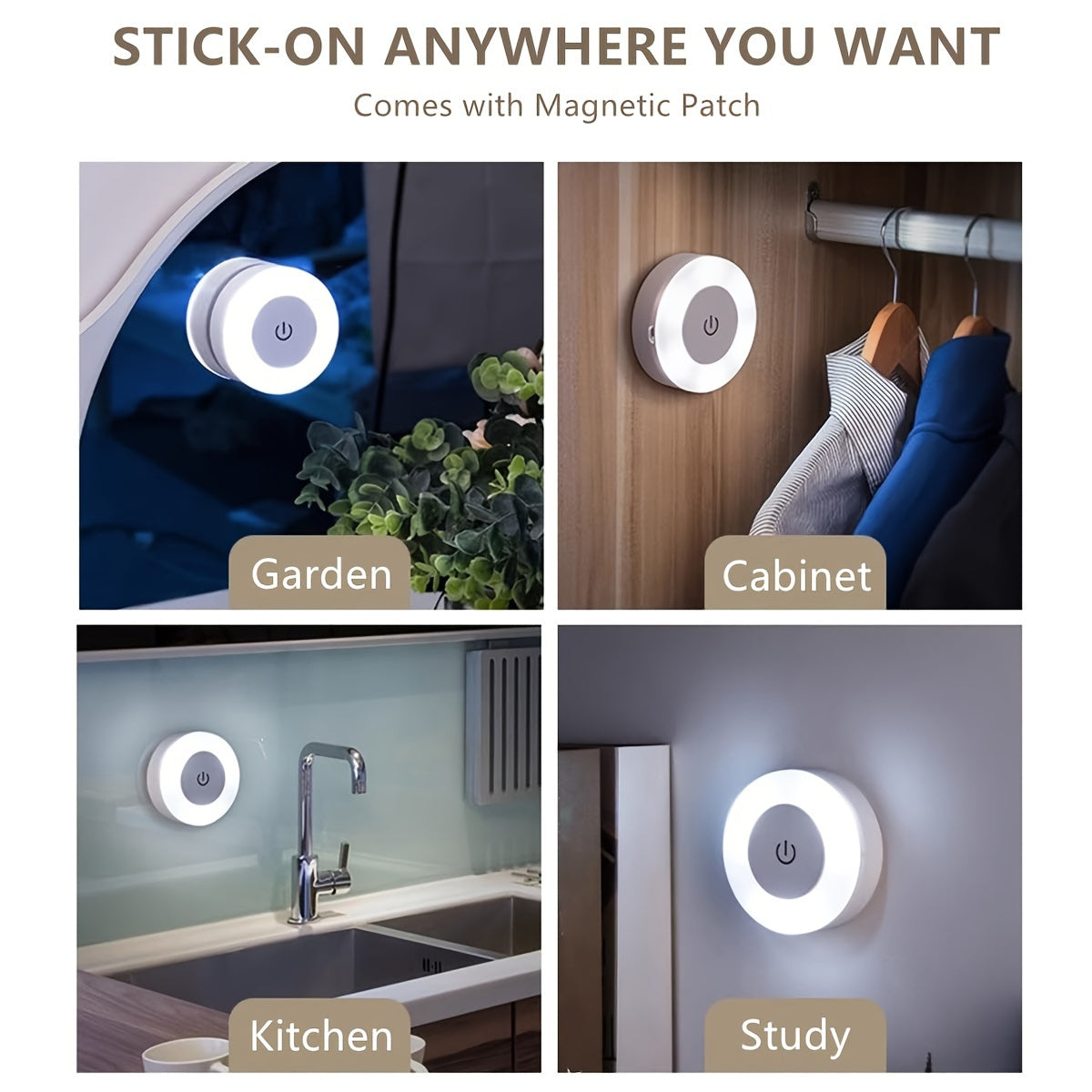 LED Touch Night Light ideal for various areas in the home such as nursery, hallway, bedroom, and living room with adjustable dimming and color options.