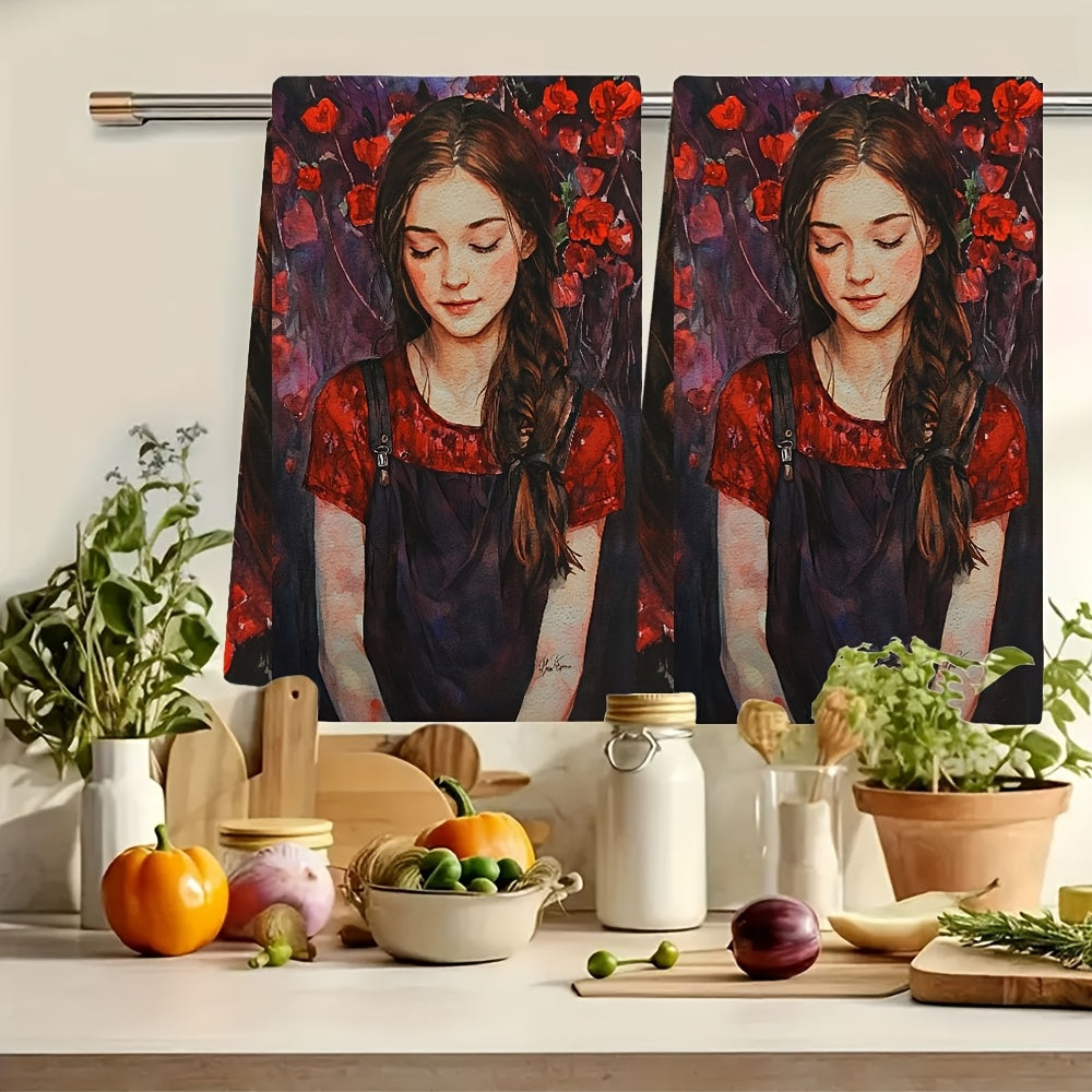 Get a set of 2 incredibly soft kitchen towels that are perfect for surprising your girlfriend on Valentine's Day. These highly absorbent dish towels are great for holiday decorating, can be easily cleaned in the washing machine, and come in a size of