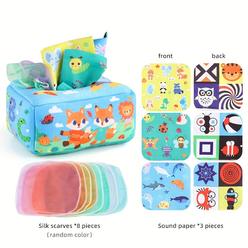 Soft Baby Tissue Box, Interactive Baby Learning Toy, Finger Strengthening Toy, Kids' Plaything