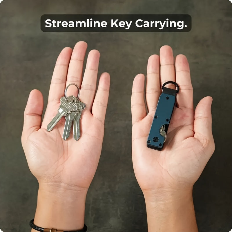 Stylish Minimalist Key Organizer - Compact Holder for 2-6 Keys, Sleek Metal Design, Ideal for Daily Commutes