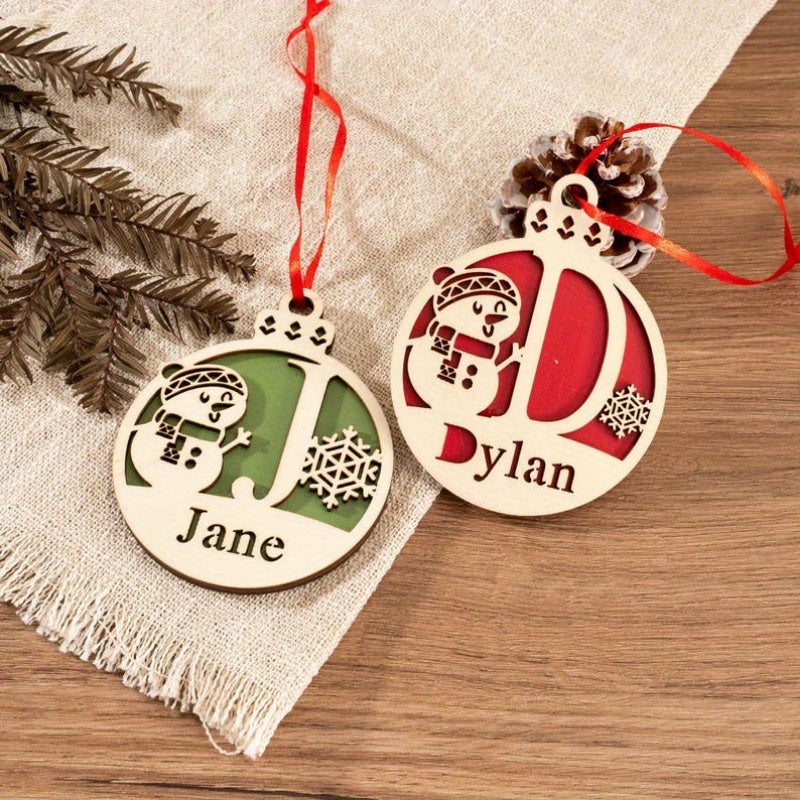 A unique gift for her: a personalized wooden Christmas ornament featuring a festive holiday tree decoration.