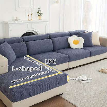 Gray fleece sofa cover suitable for all seasons, elastic and protective for home use.