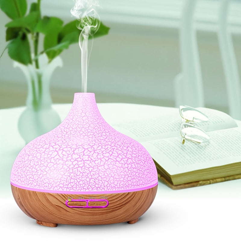 550ml Ultrasonic Aroma Diffuser with 7 LED Colors, USB Powered for Home or Office - Timer Function Oil Dispenser