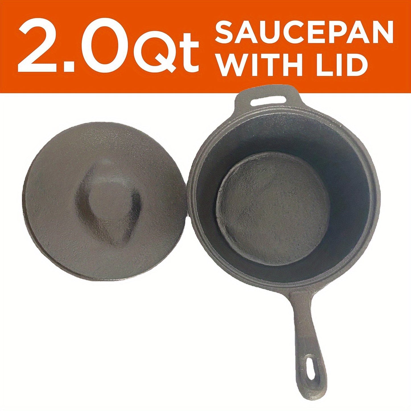 This set includes two black cast iron milk pots with glass lids and oil pouring spouts, perfect for precise heating of milk, juice, soup, eggs, and other dishes. Designed for use on gas stoves.