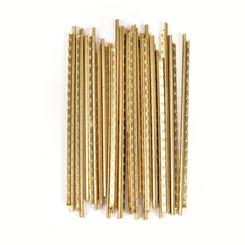 Brass fret wire set for acoustic & bass guitars, 19pcs with golden finish, 2.2mm width.