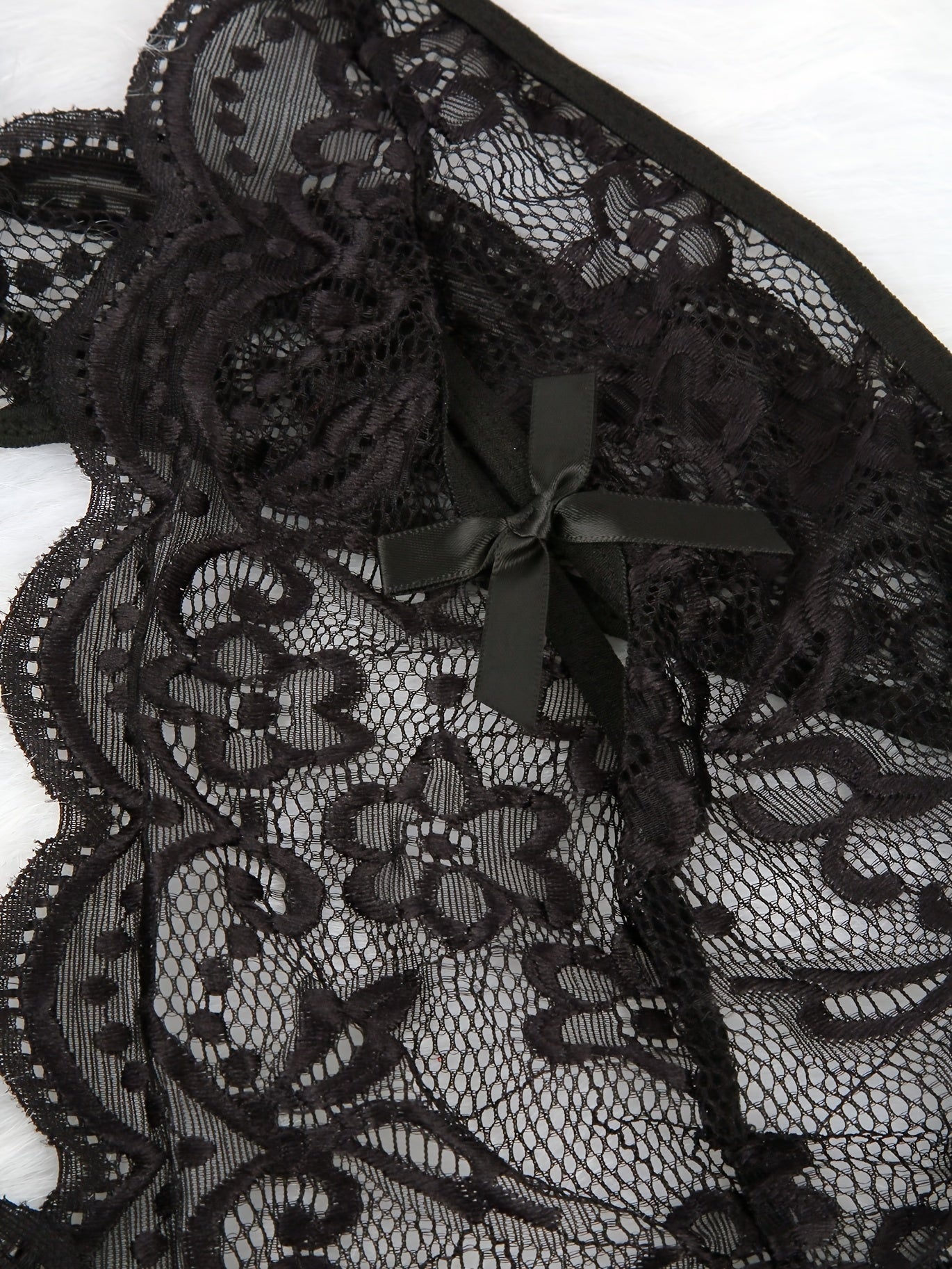 Floral lace teddy, backless bodysuit for Valentine's Day gift.