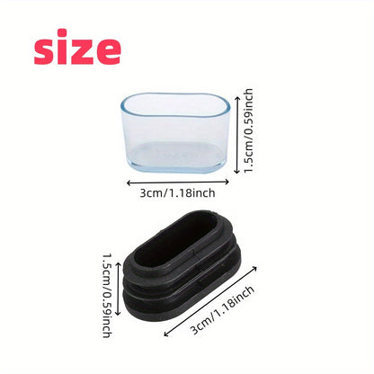 Protect your table and desk feet with our set of 10/20pcs Oval Chair Leg Caps. These black rubber end covers feature transparent windows and are great for non-electric pipe end caps.