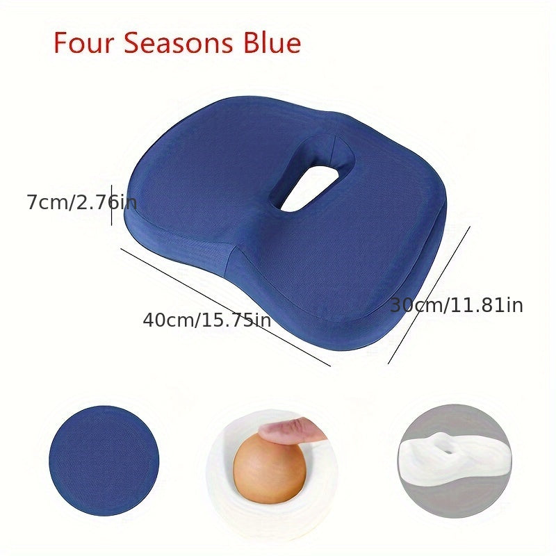 1pc memory foam cushion for office chair, relieves tailbone pain and prevents slipping.