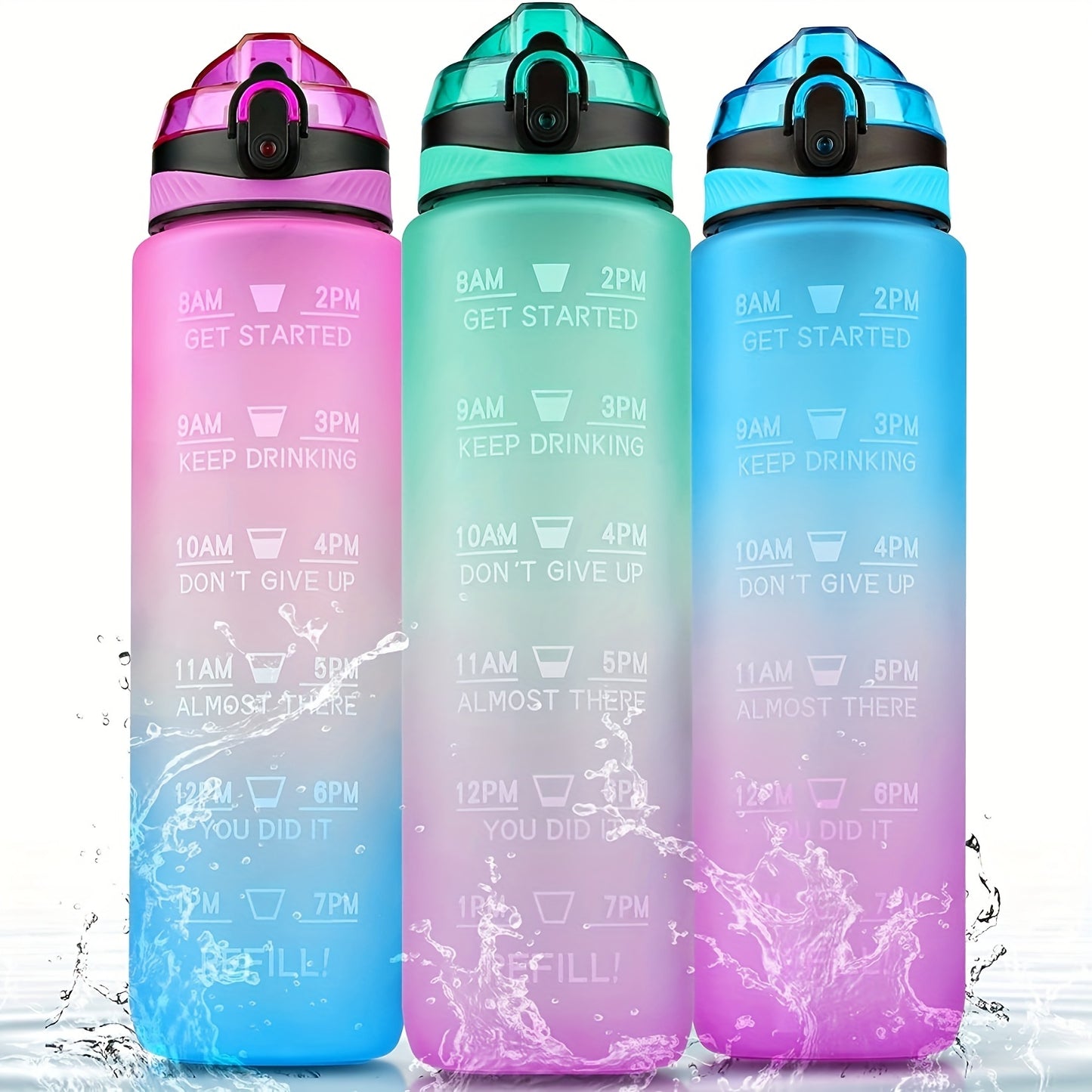 32oz Sports water bottle with time marker to stay hydrated and fit