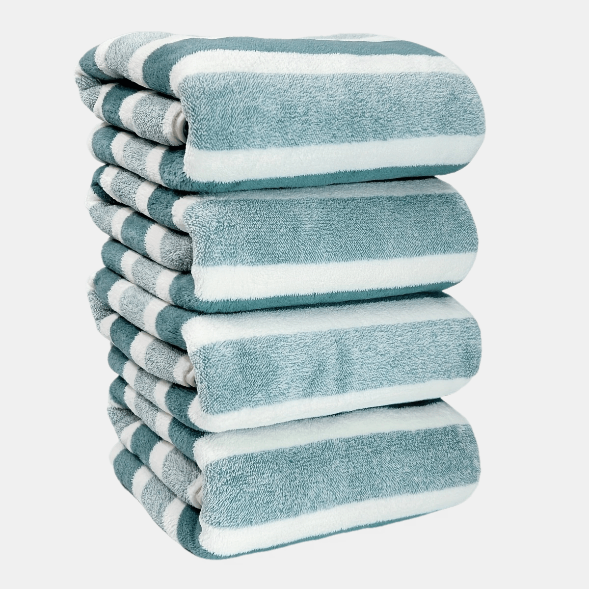 Set of 4 space-themed microfiber bath towels, highly absorbent, durable and made of 80% polyester and 20% nylon. Each towel measures 69.85cm x 139.7cm, perfect for a year's use. Includes wash cloths.