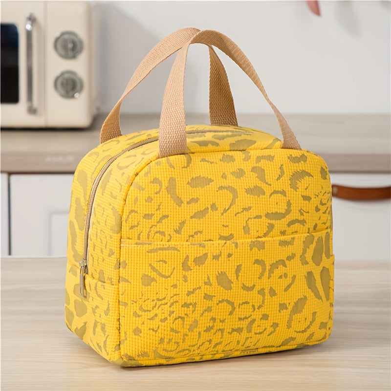 New Stylish Insulated Bag with Large Capacity and Ink Pattern - Perfect for Work, School, Outdoor Travel, Picnics, and as an Ice Pack