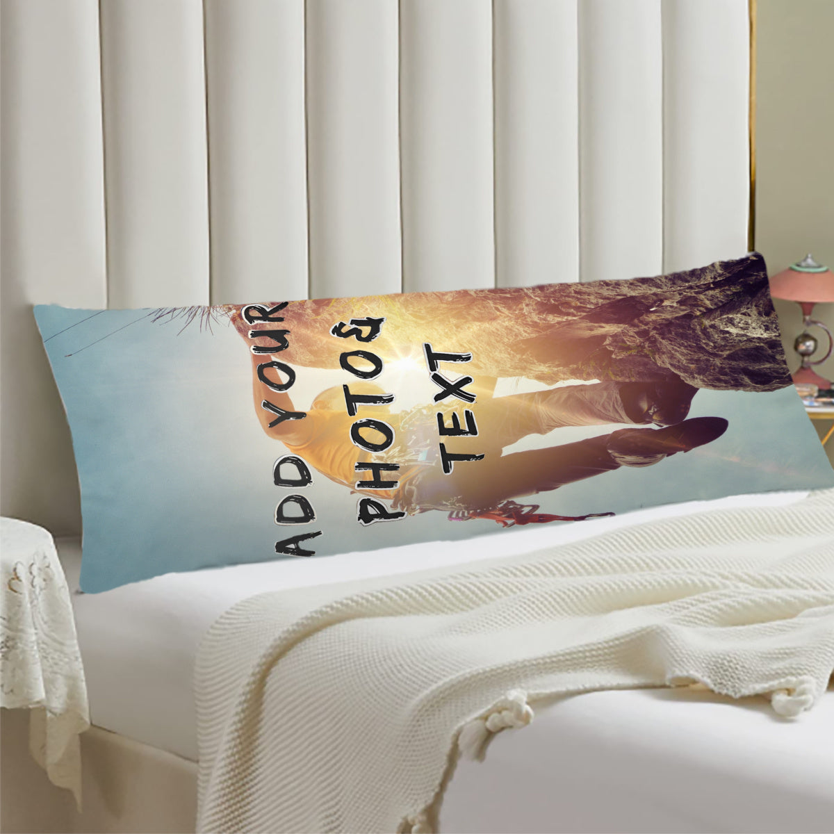 Personalized Long Body Pillowcase with Custom Photo or Text - 20x54 inches, Dual-Sided Printing, Varied Colors, Soft Cover Ideal for Christmas Gift - 1 piece