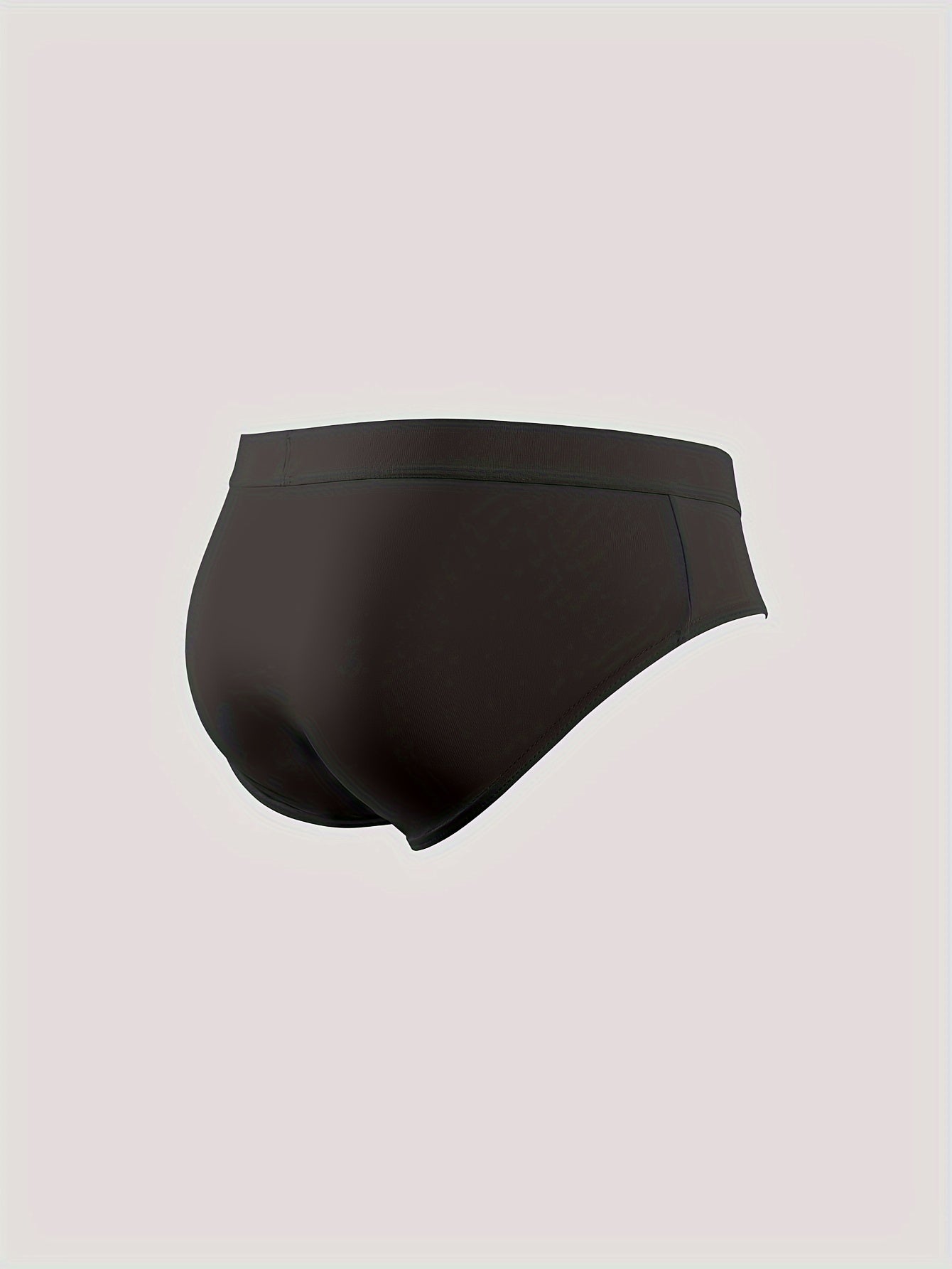 5 men's breathable sports briefs made of lightweight, stretchy polyester and spandex blend in solid color.