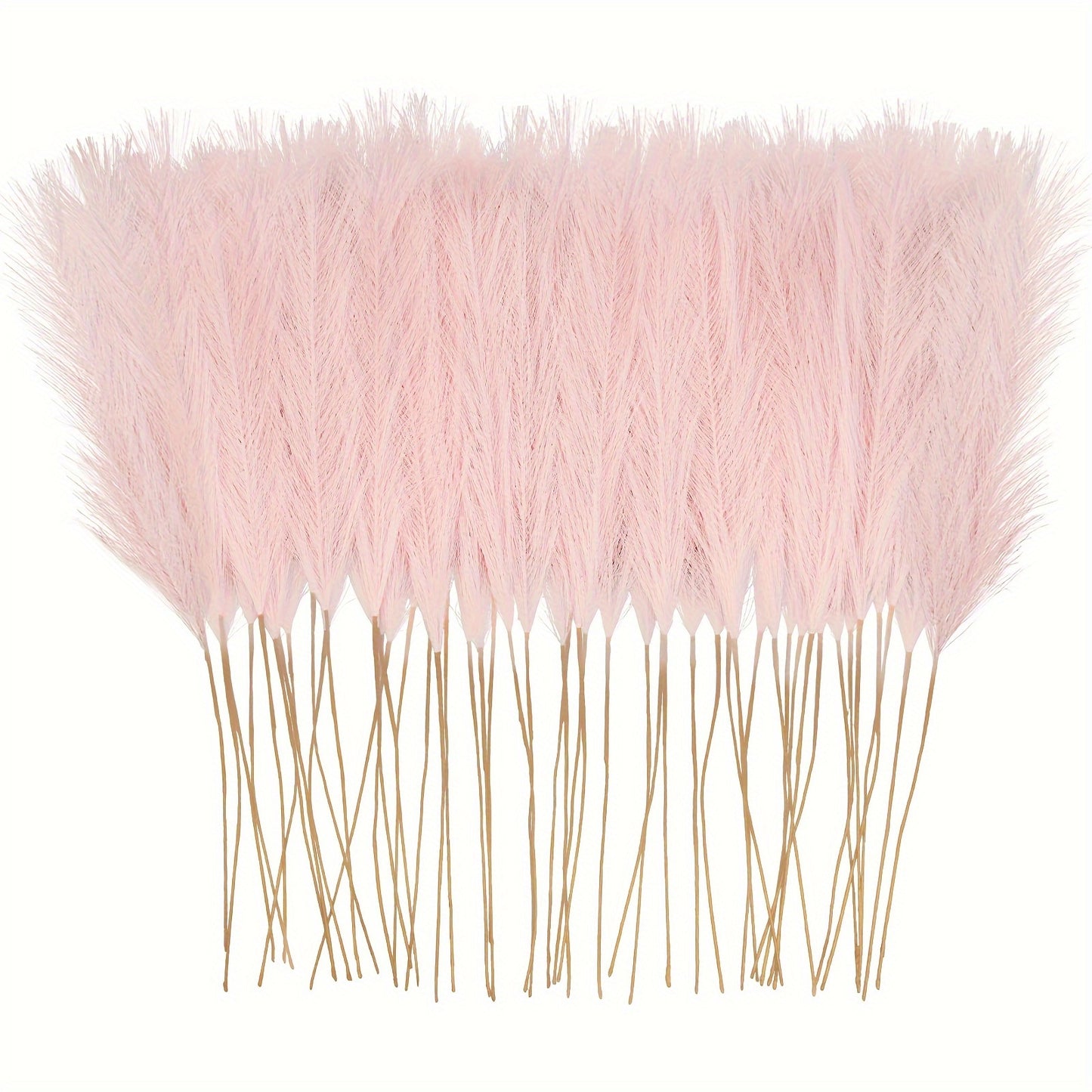 10 pieces of 53.34cm pink faux pampas grass branches for home or wedding decor, no electricity required.