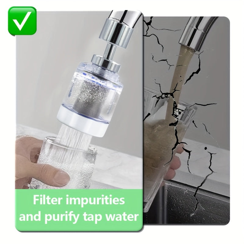 Stainless steel mesh filter faucet with large angle, made with ABS main material. The filter screen is crafted from 316 stainless steel, making it easy to clean and reusable.