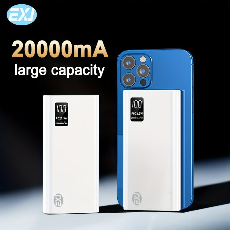 20000mAh power bank with 22.5W portable charger for iPhone 12 Pro and Android devices.