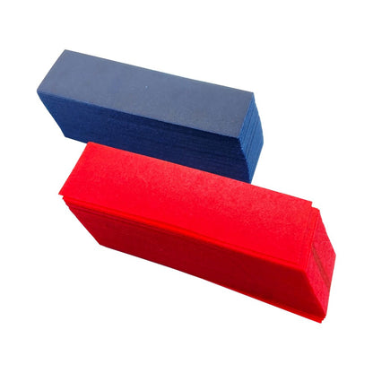 300 sheets of red and blue dental articulating paper, 0.1mm thick. Great for teeth whitening and oral care, ideal for professionals and personal use.